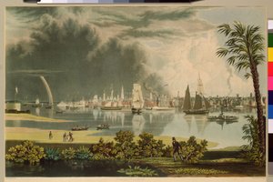 De stad Charleston, gegraveerd door W.J. Bennett, 1838